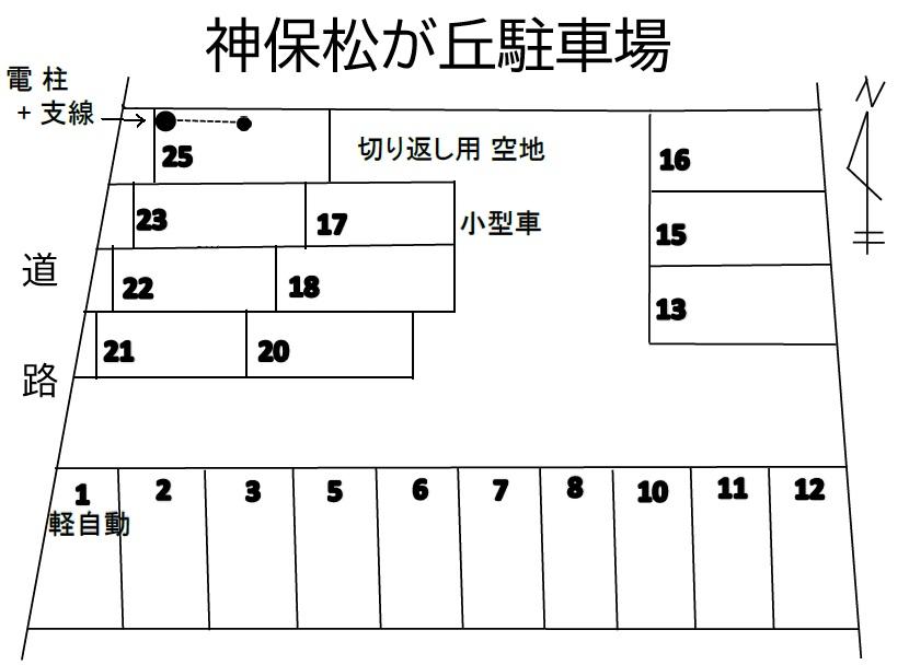 神保松が丘駐車場の駐車配置図