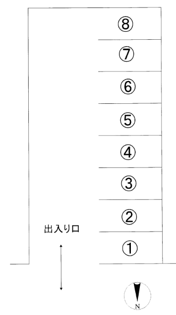 上桂森下町ガレージ№①の駐車配置図