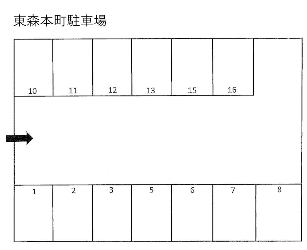東森本町駐車場の駐車配置図
