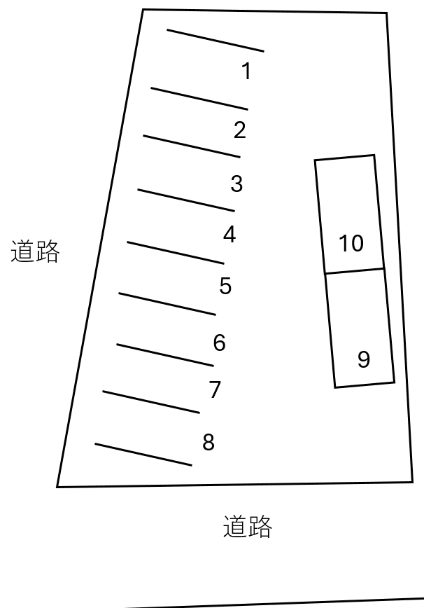 住吉ガレージの駐車配置図