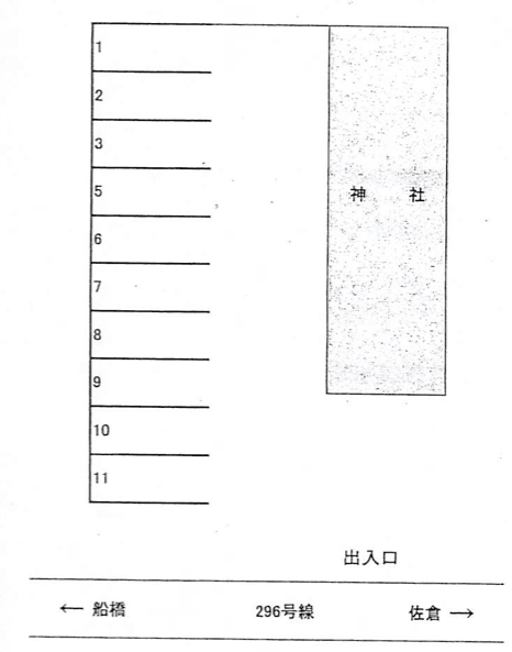 神明社駐車場の駐車配置図