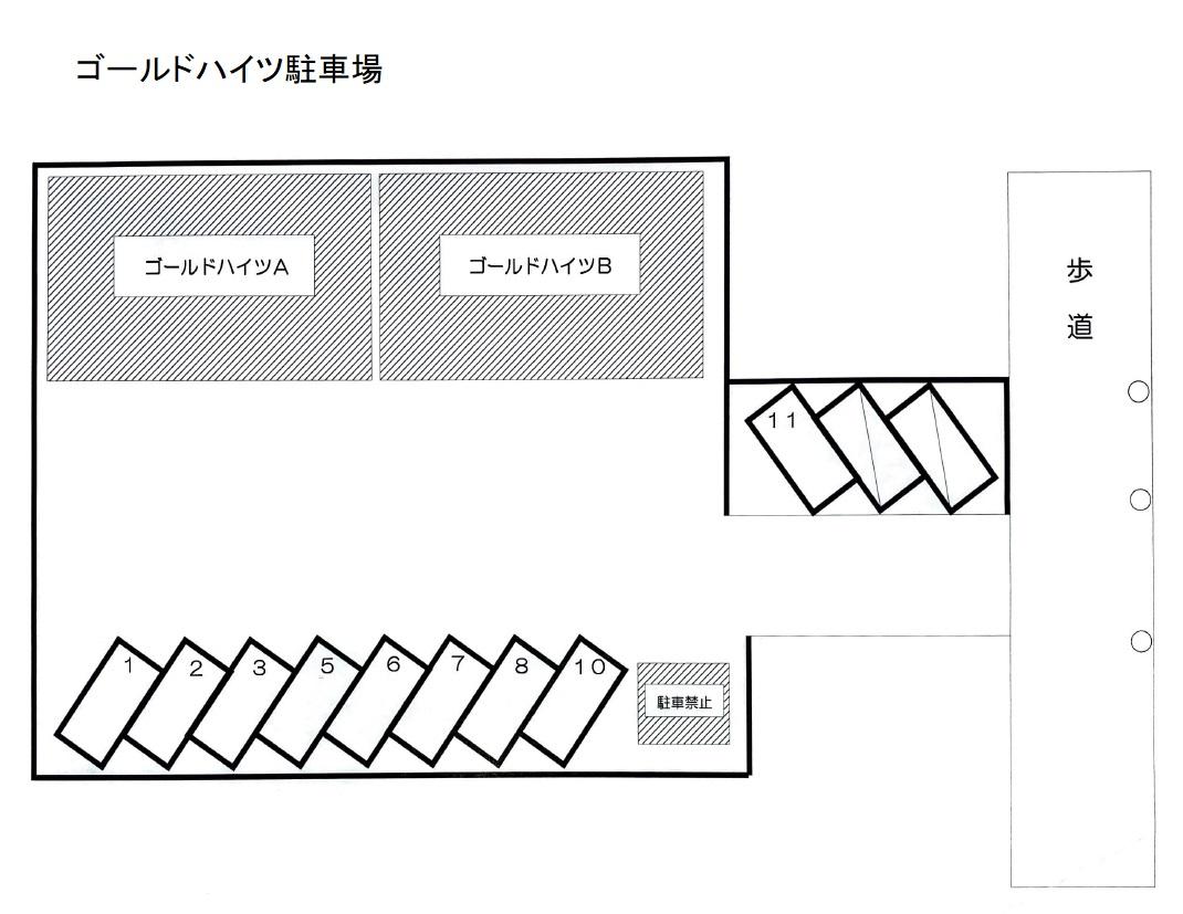 ゴールドハイツ駐車場の駐車配置図