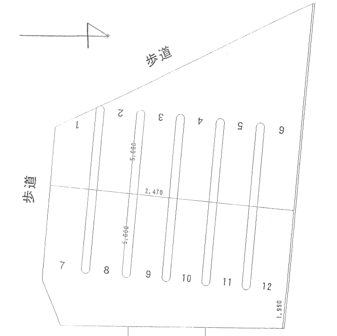 トムキャットパーキング(南)の駐車配置図