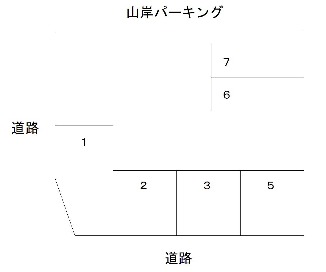山岸パーキングの駐車配置図