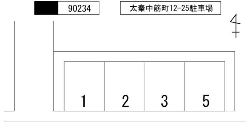 太秦中筋町12-25駐車場の駐車配置図