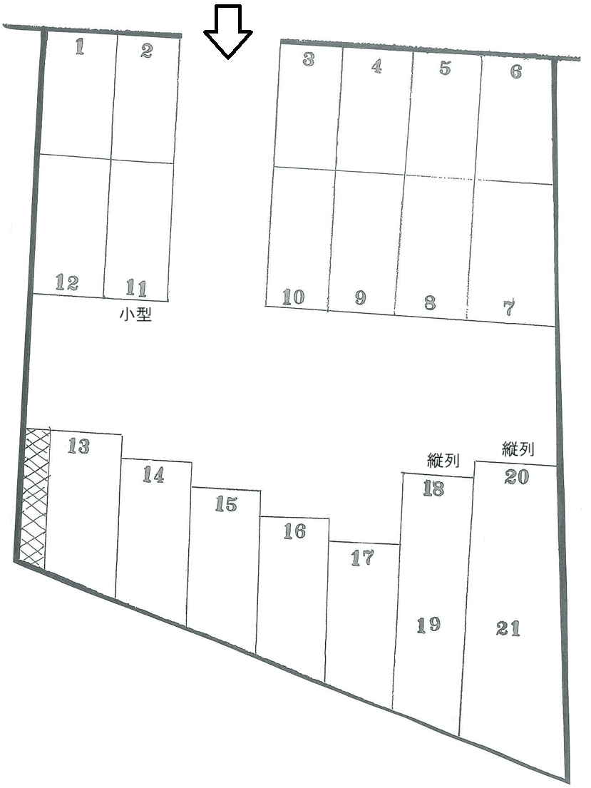 鷹の巣1丁目パーキングの駐車配置図