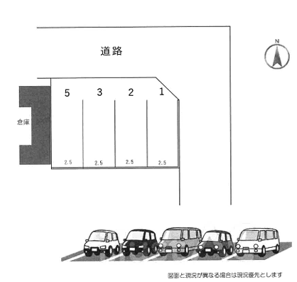六月1丁目駐車場の駐車配置図