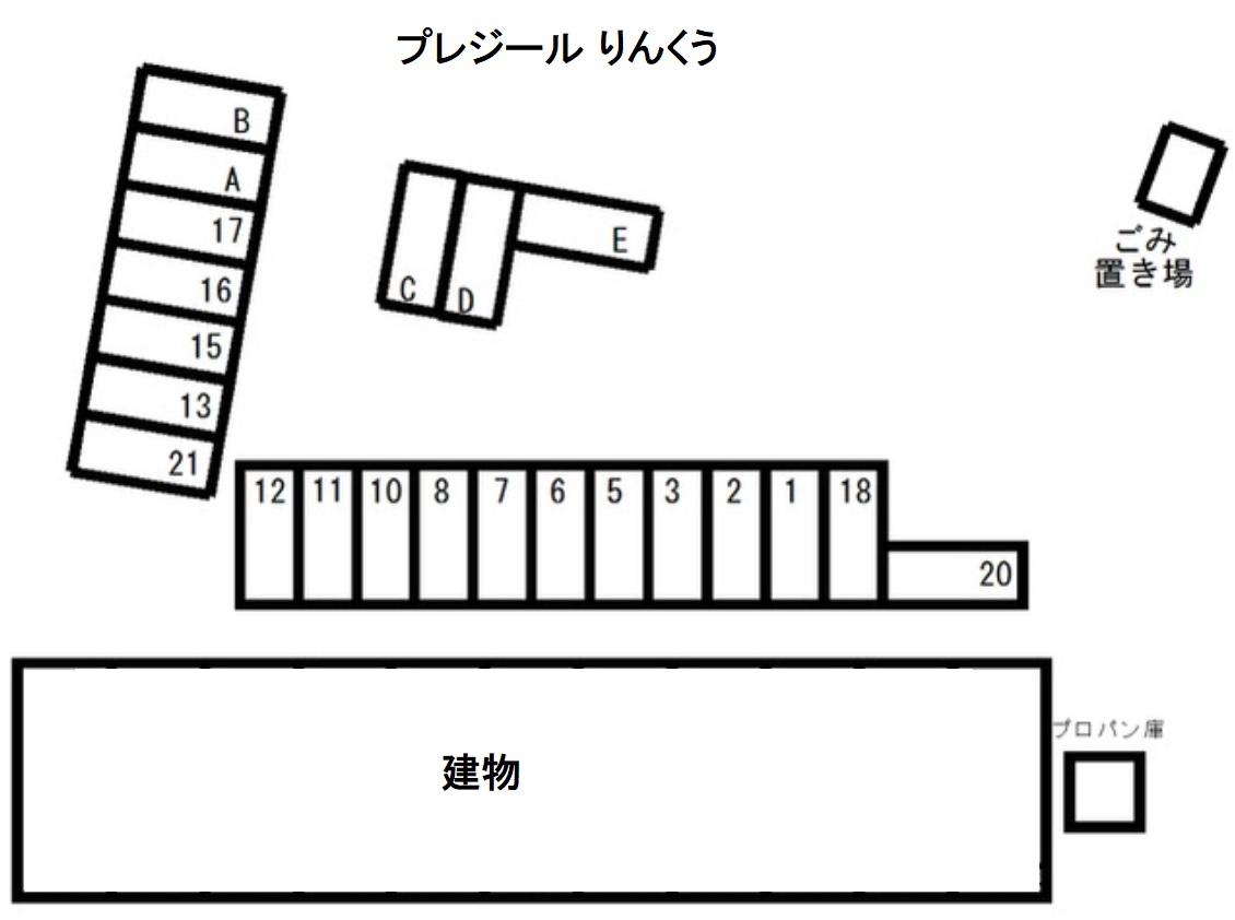 プレジール りんくうの駐車配置図
