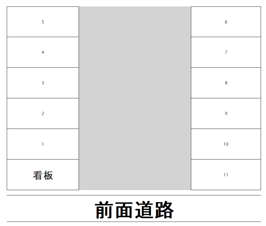 布瀬本町月極駐車場の駐車配置図