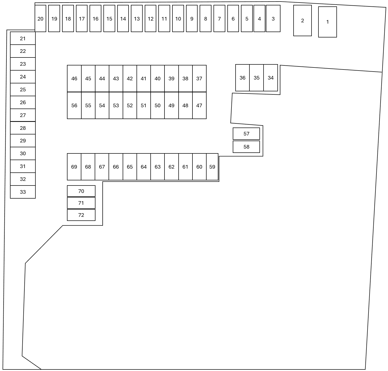 クラシオン荒江駐車場の駐車配置図