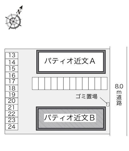パティオ近文B(21755)の駐車配置図