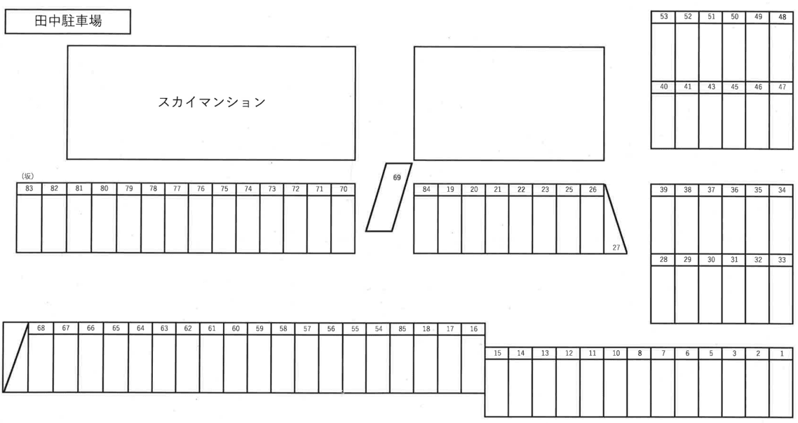 田中駐車場(勝沼)の駐車配置図
