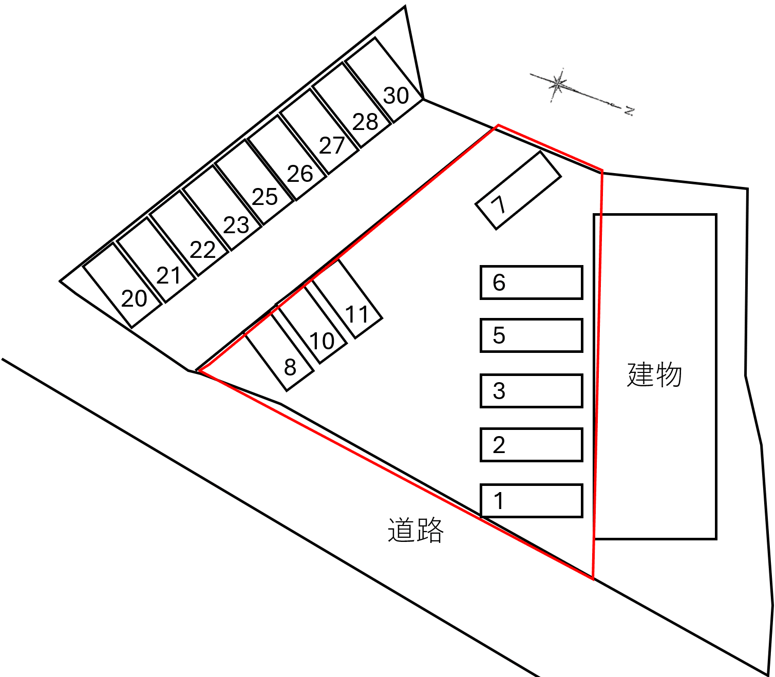 プライム・ガーデン河口湖Cの駐車配置図