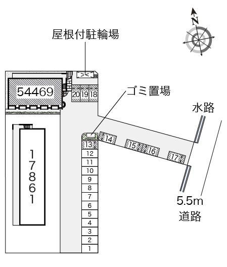 ファミリーⅡ(54469) 敷地外駐車場の駐車配置図