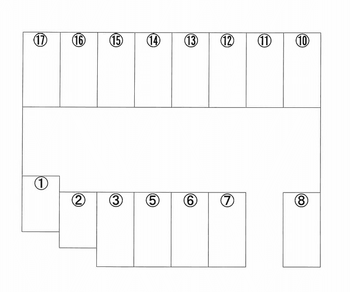 山本駐車場の駐車配置図