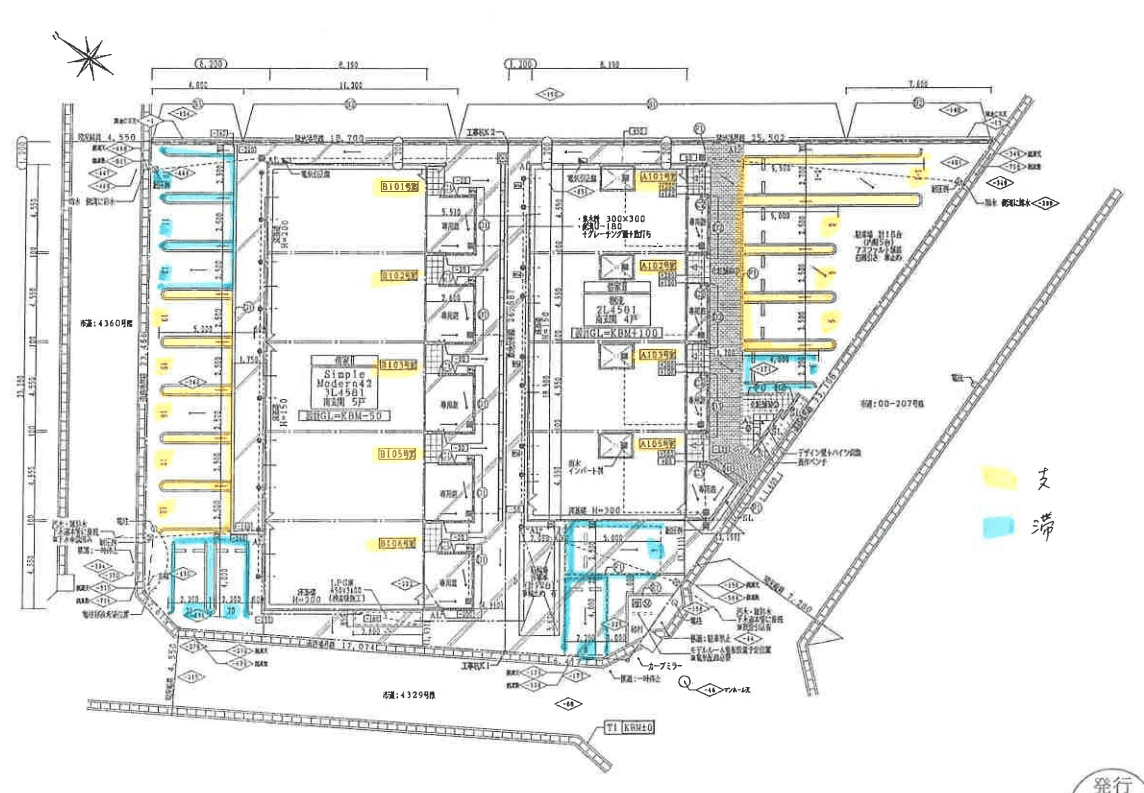 GARTEN Aの駐車配置図