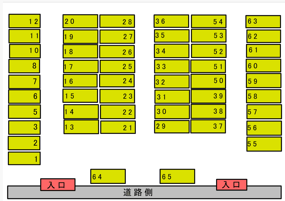 徳水月極駐車場の駐車配置図