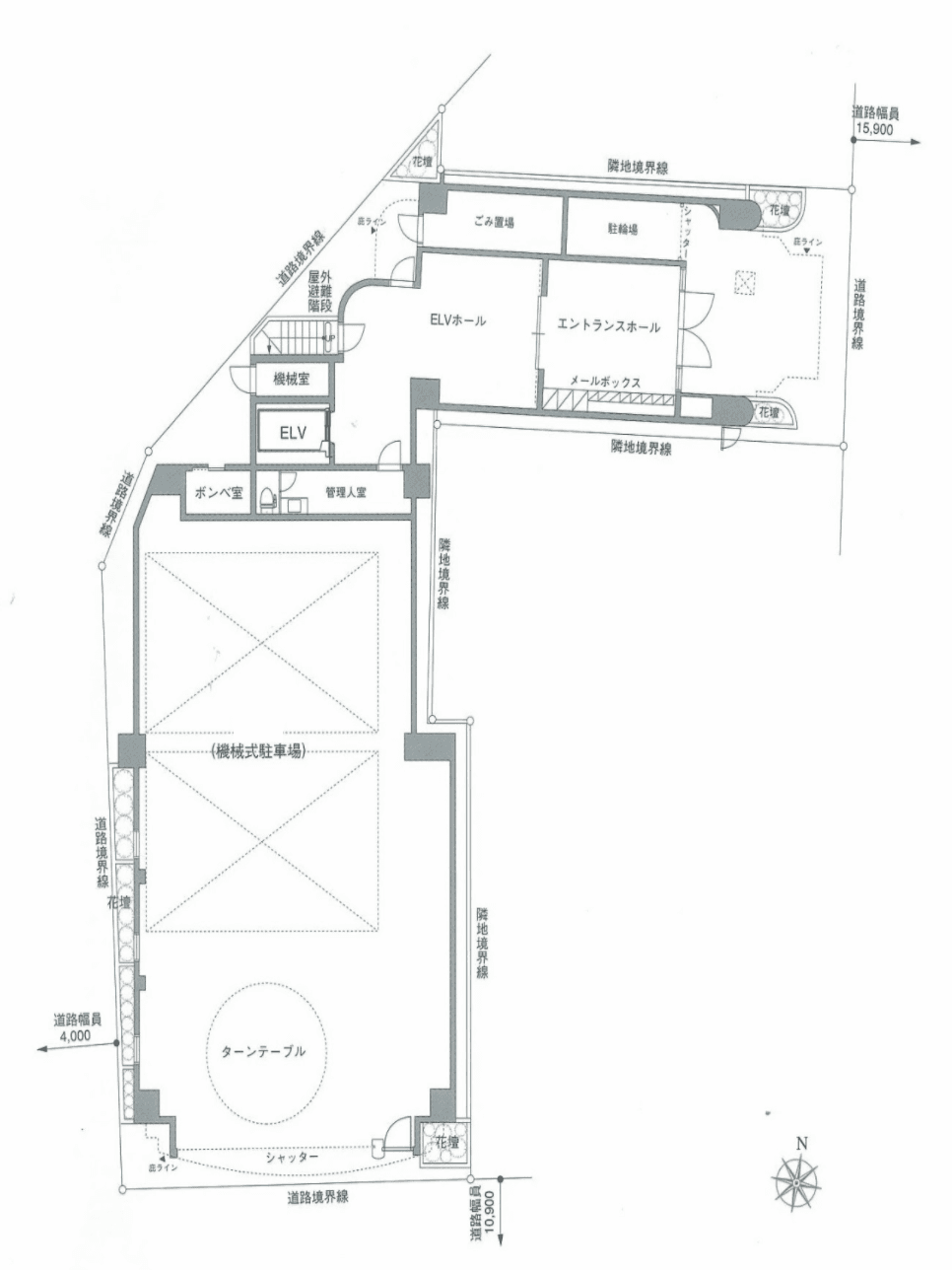 グリフィン横浜・東口弐番館駐車場の駐車配置図