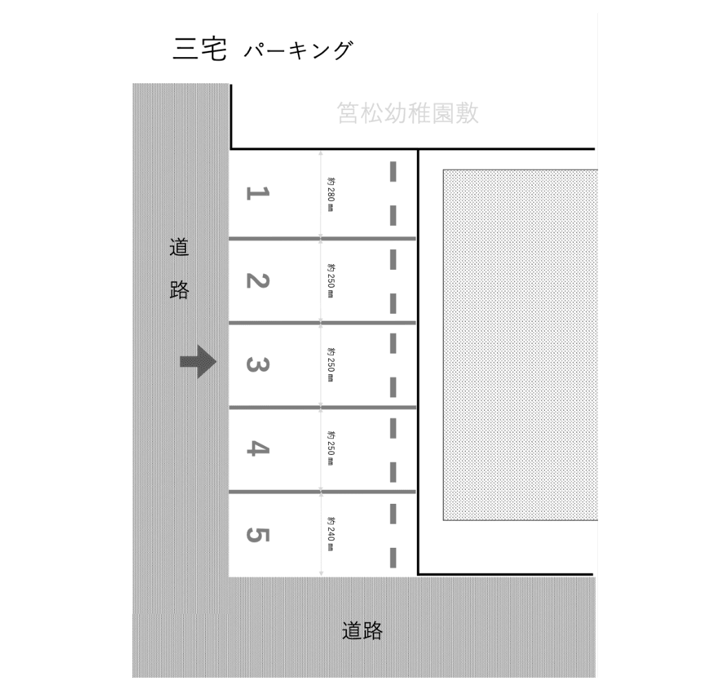 三宅パーキングの駐車配置図