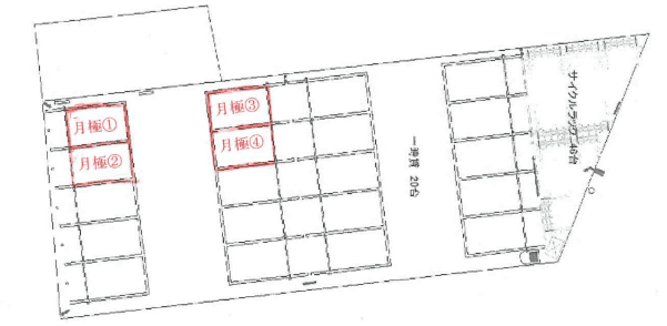多田駅前の駐車配置図