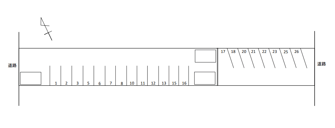 笠松第二駐車場の駐車配置図