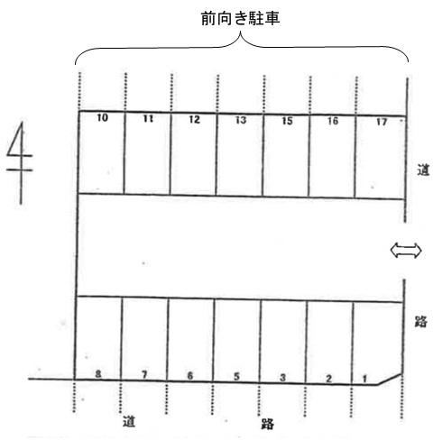小沢駐車場の駐車配置図