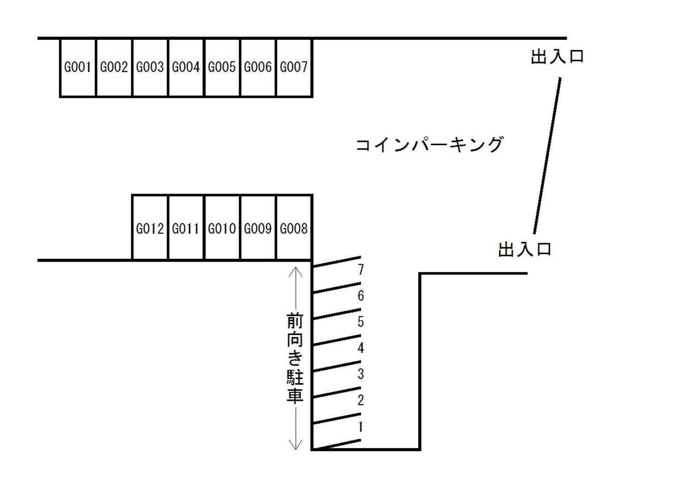 杉浦駐車場の駐車配置図