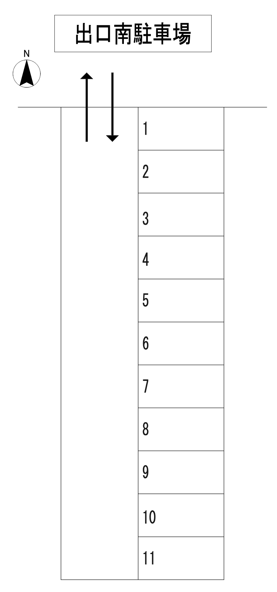 出口南駐車場の駐車配置図