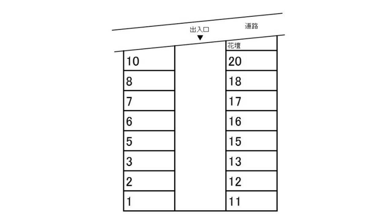 めぐみパーキングの駐車配置図