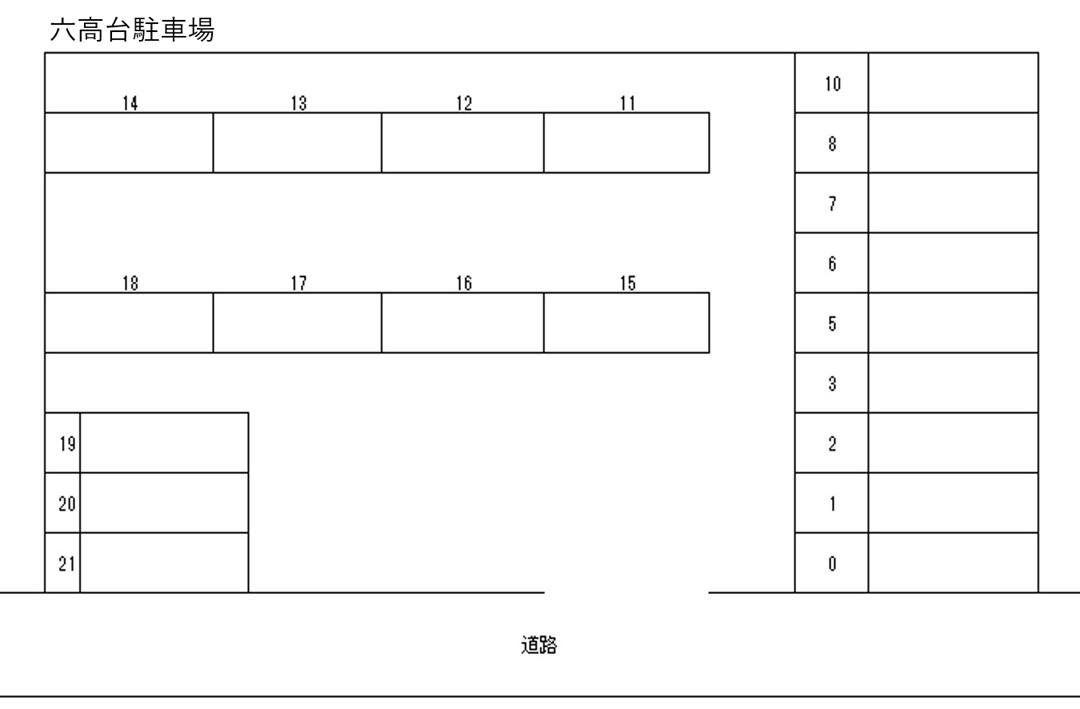 六高台駐車場の駐車配置図
