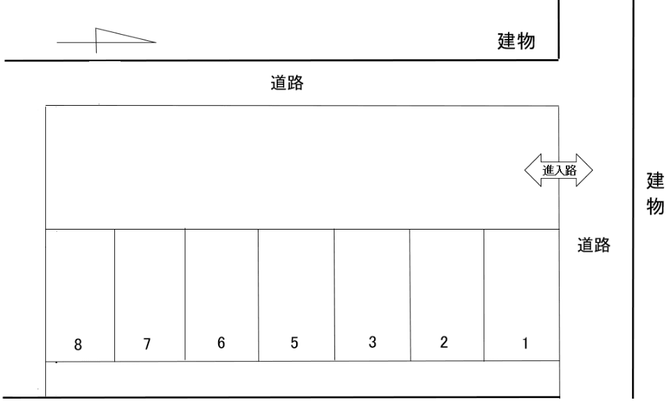 西井住宅北MPの駐車配置図