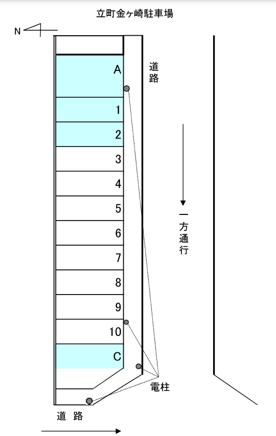 立町金ヶ崎駐車場の駐車配置図