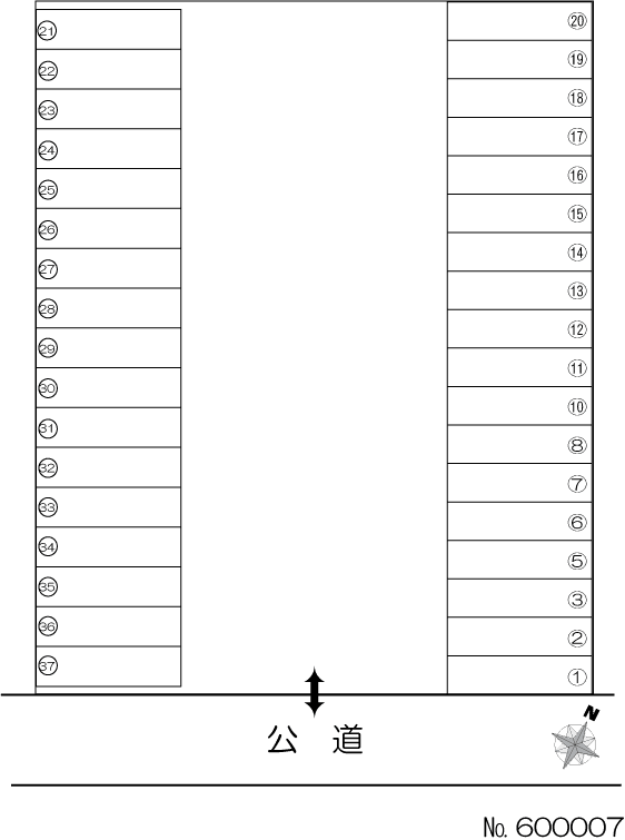 三郷町角田駐車場の駐車配置図