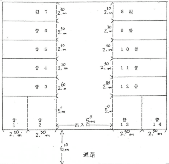 星和町駐車場の駐車配置図