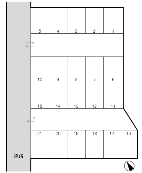 清水二丁目A駐車場の駐車配置図