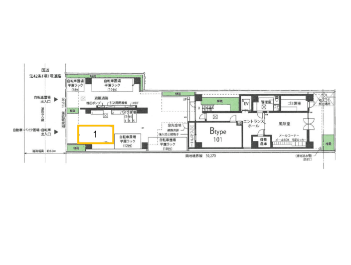 ARCOBALENO KINSHICHOの駐車配置図