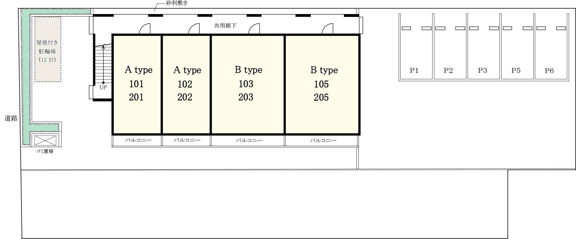 リブリ・ルミエイト駐車場の駐車配置図