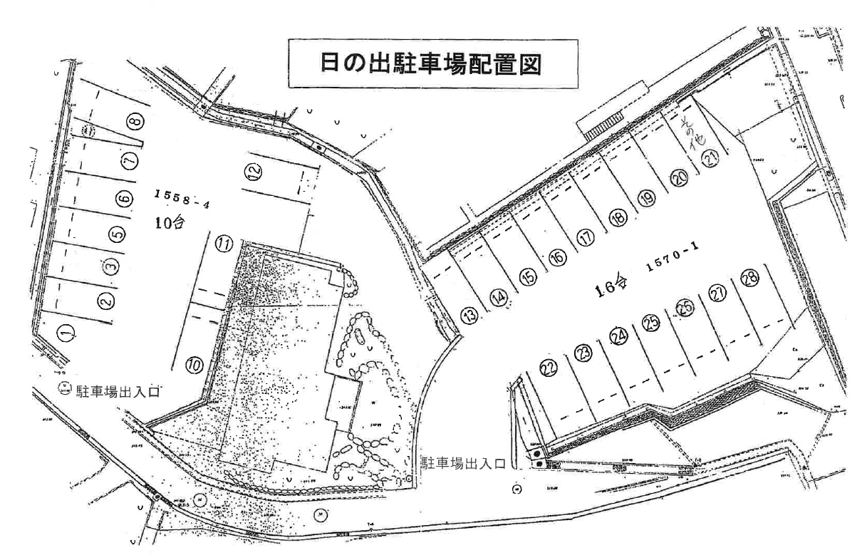 日の出駐車場の駐車配置図