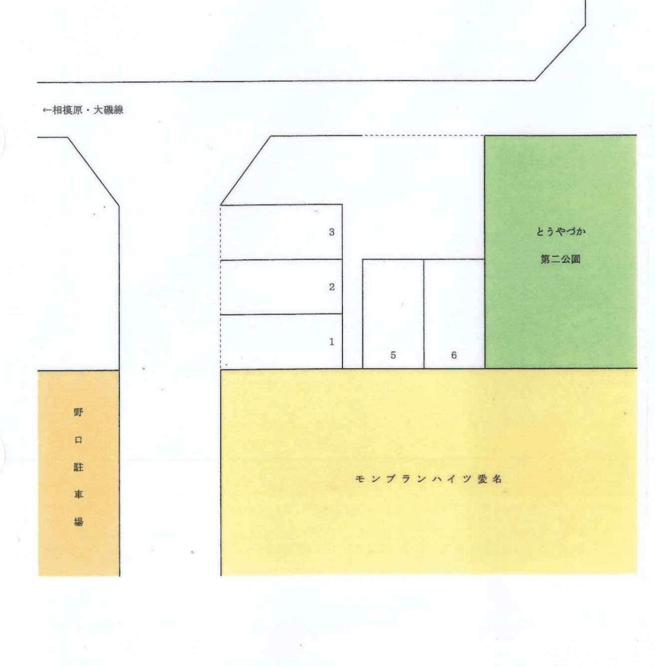 愛名河津駐車場の駐車配置図