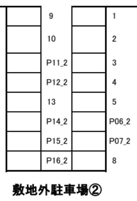 ベルトピア富山 Ⅰ 敷地外②の駐車配置図