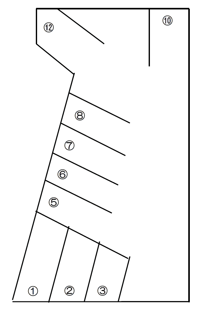 大淀パーキングの駐車配置図