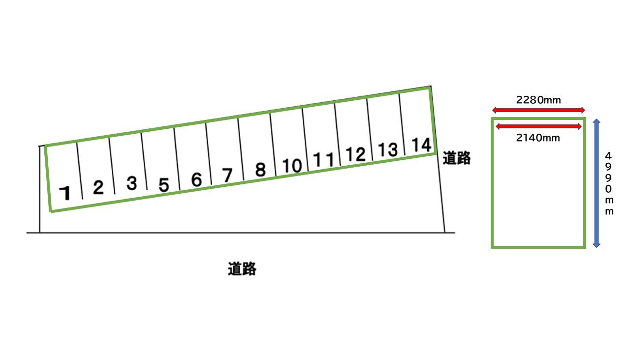 泉1丁目Nパーキングの駐車配置図