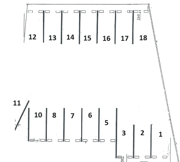 オーエン駐車場の駐車配置図