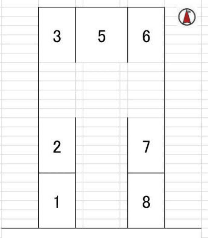 大蒲町F駐車場の駐車配置図
