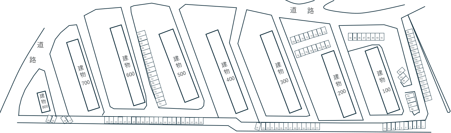 萩原団地駐車場の駐車配置図