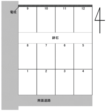 東若林町 KHW10 駐車場の駐車配置図