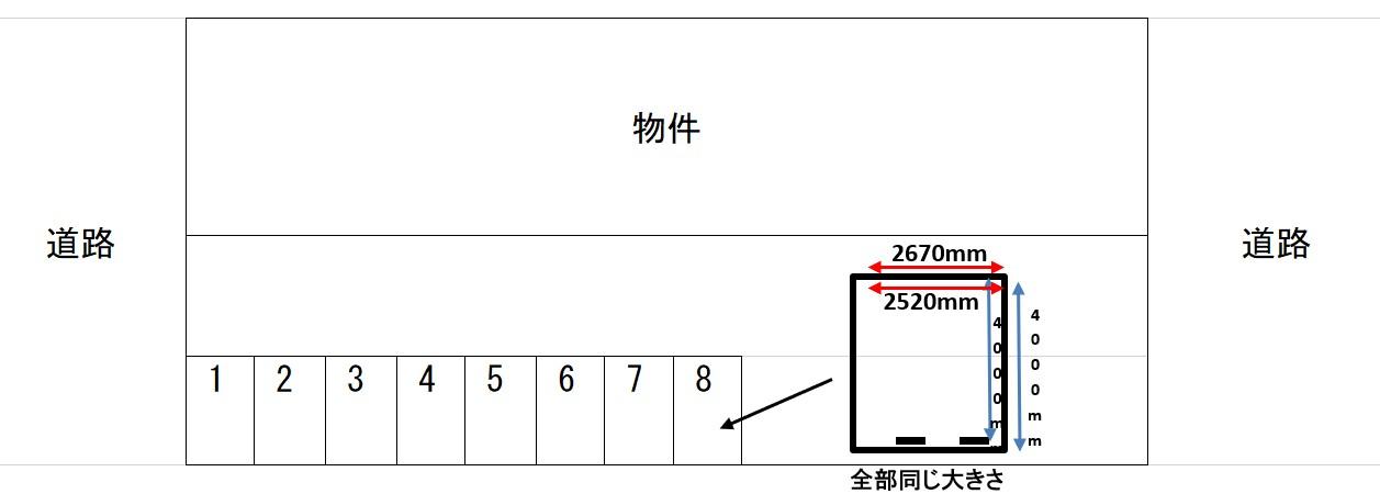 ROZA 月極駐車場の駐車配置図