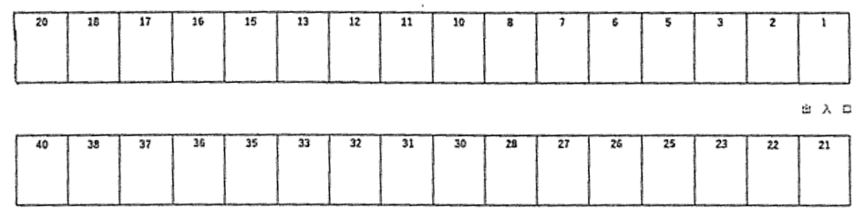 前川御幸町モータープールの駐車配置図