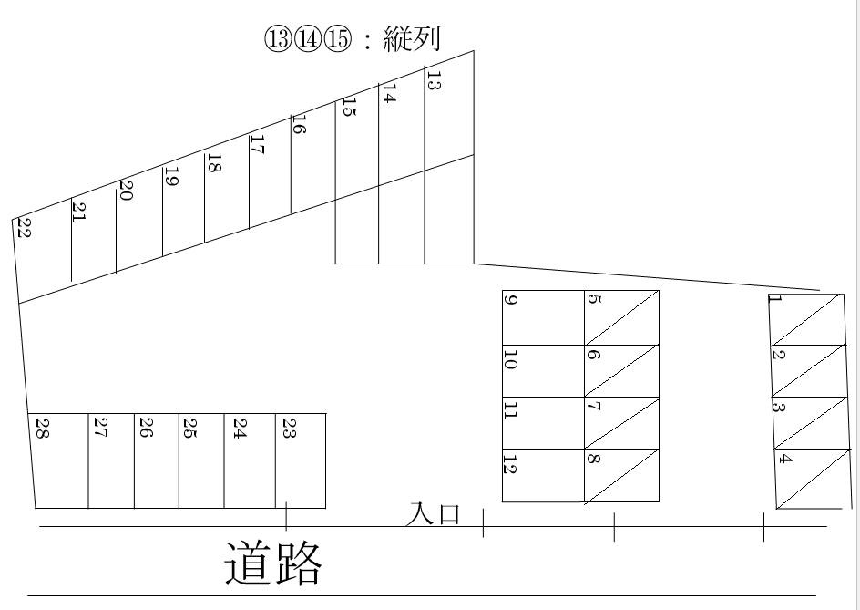 牧港一丁目パーキングの駐車配置図