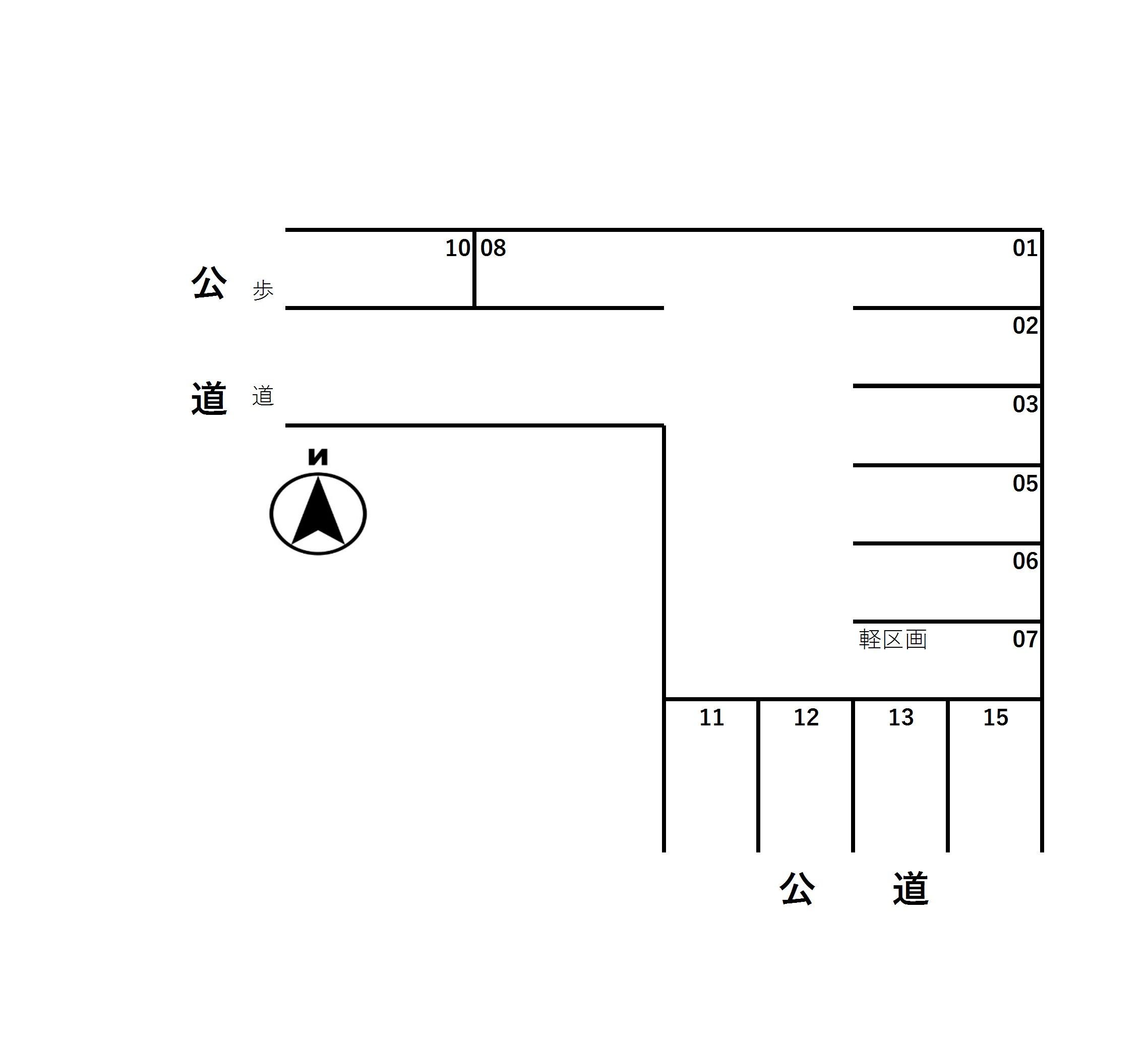 米坂駐車場(天白)の駐車配置図